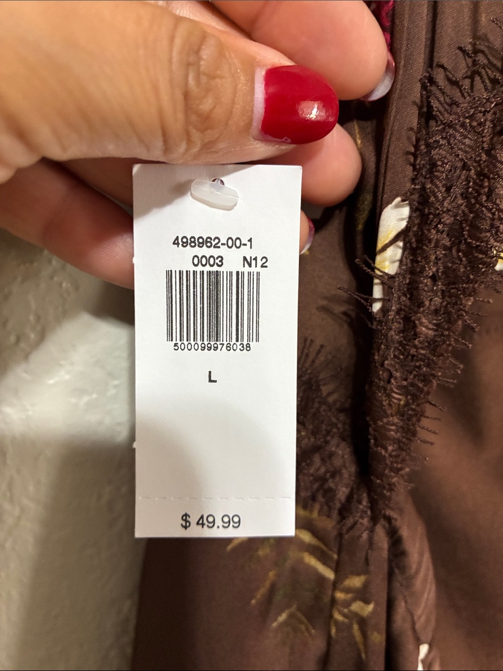 Old Navy Brown Floral Slip Dress with Pink & Cream Flowers - Picture 5 of 10